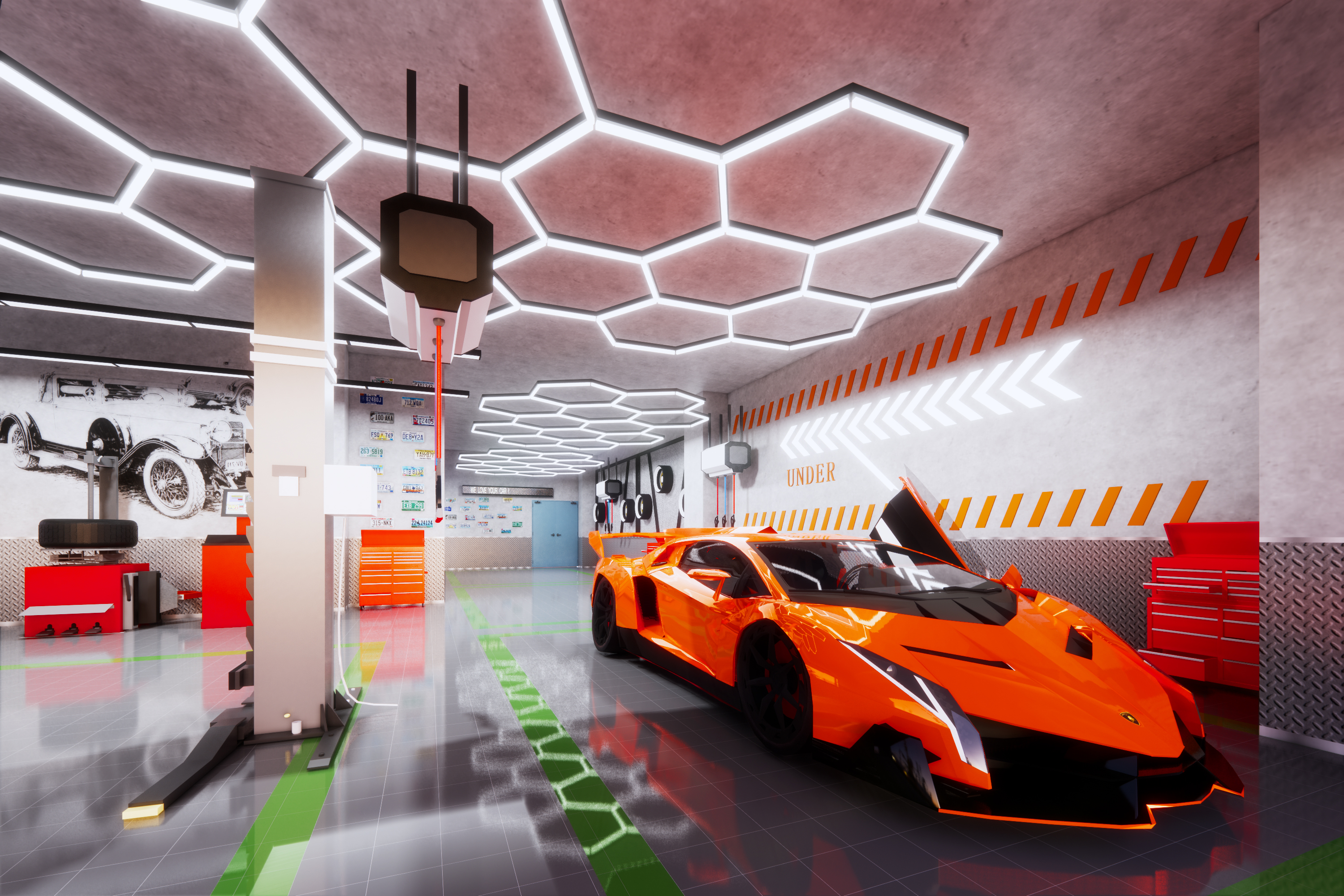 汽車美容維修店鋪裝修設(shè)計(jì)效果圖