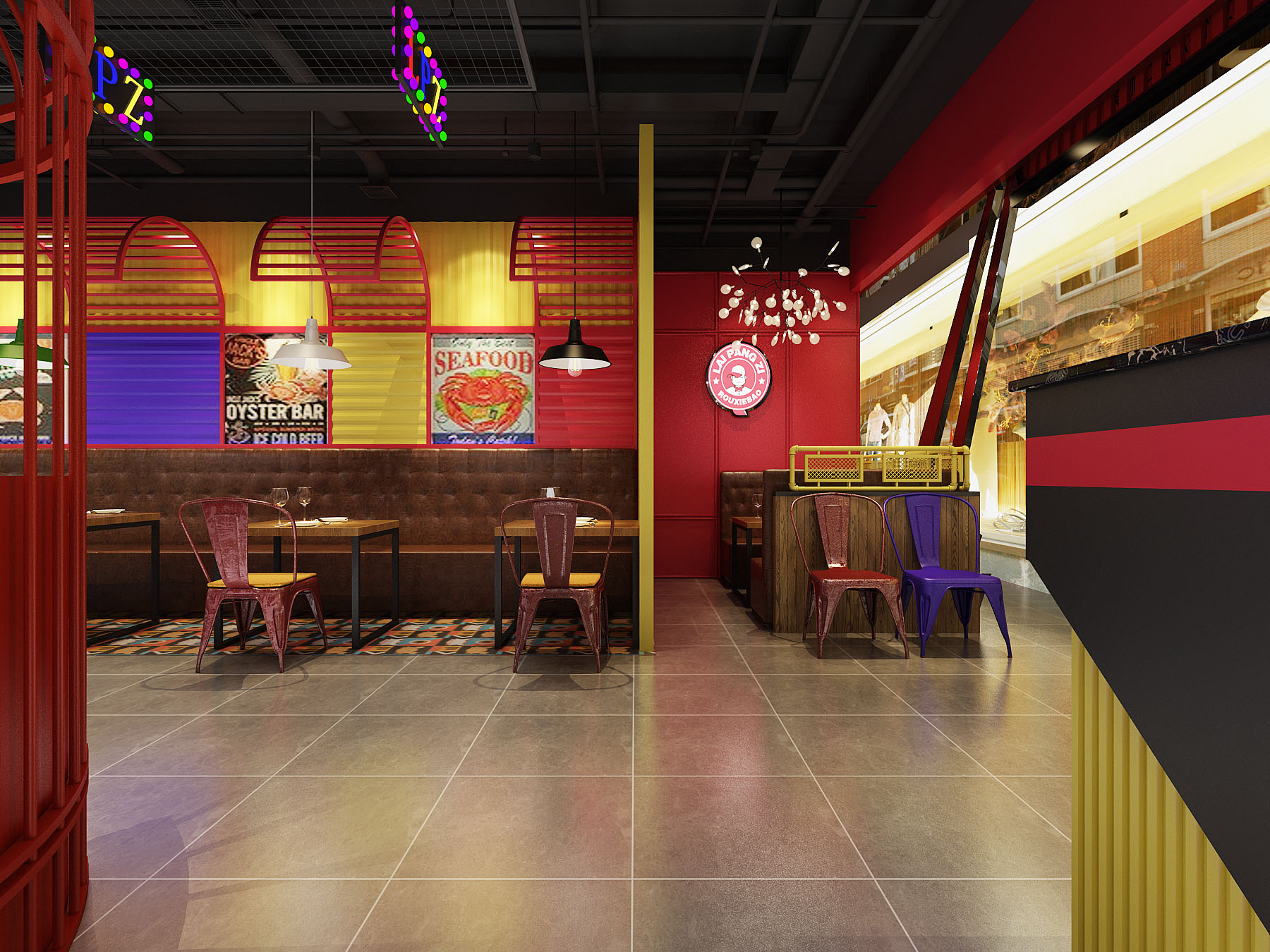 工業(yè)風格餐廳裝修設計效果圖