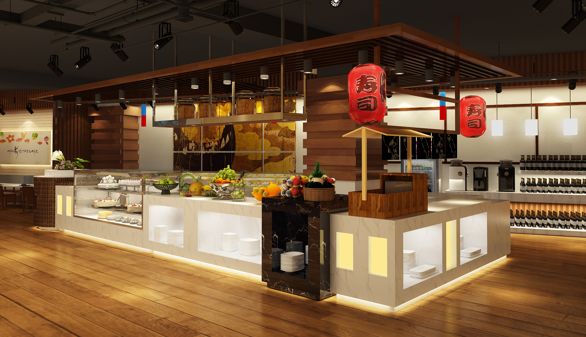 第一種:韓式餐廳裝修效果圖