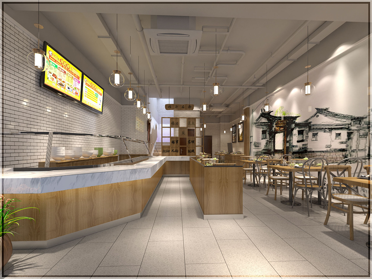 快餐店出餐口設計效果圖